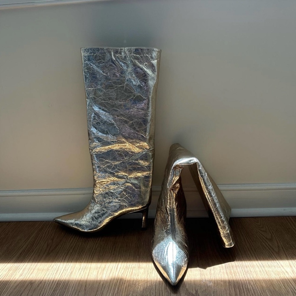 Gold/Mettalic knee high boots